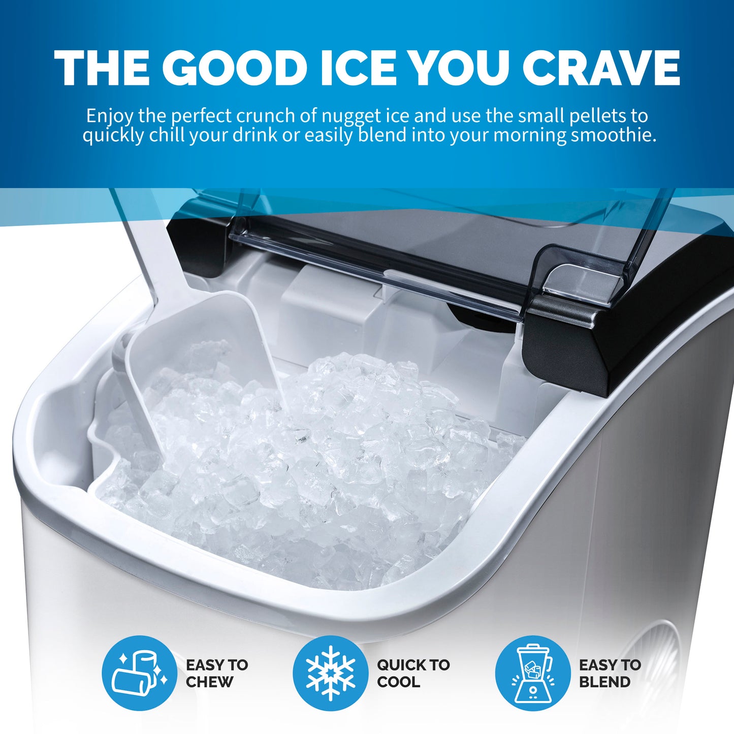 Newair® Countertop Nugget Ice Maker in Matte Black or Stainless Steel, 26 lbs/Day