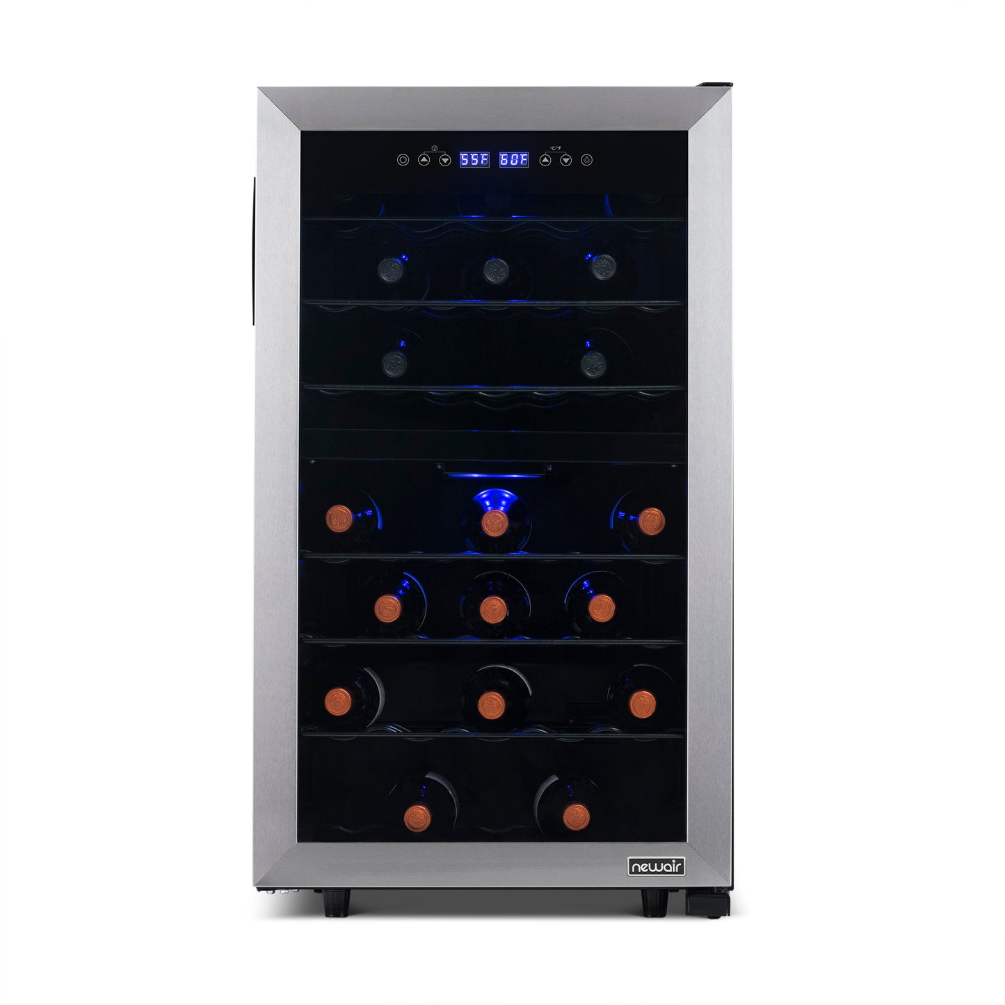 Newair® 43-Bottle 18.9" Stainless Steel Freestanding Dual Zone Wine Fridge