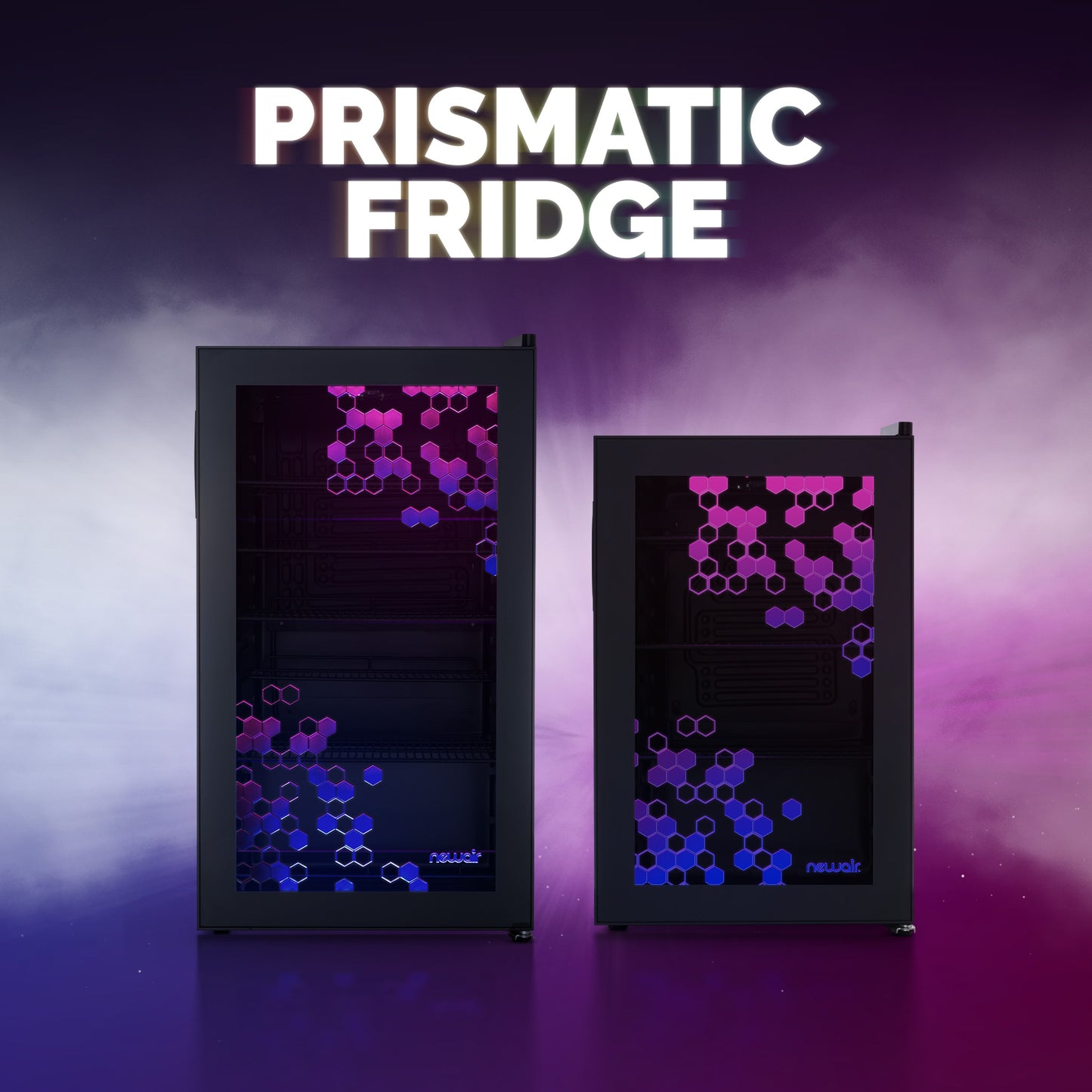 Newair® Prismatic™ Series Beverage Fridge with RGB HexaColor™ LED Lights