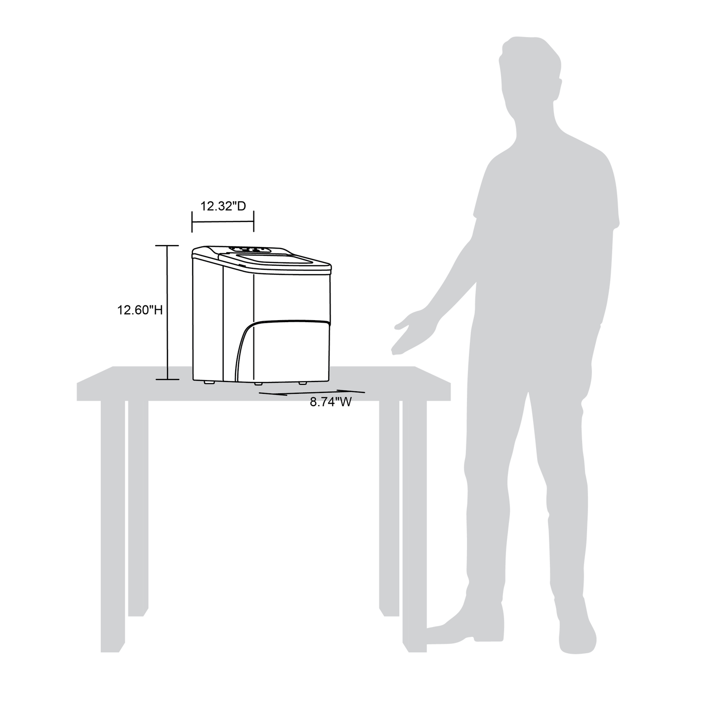 Newair® Countertop Bullet Ice Maker in Matte Black or Metallic Silver, 26 lbs/Day