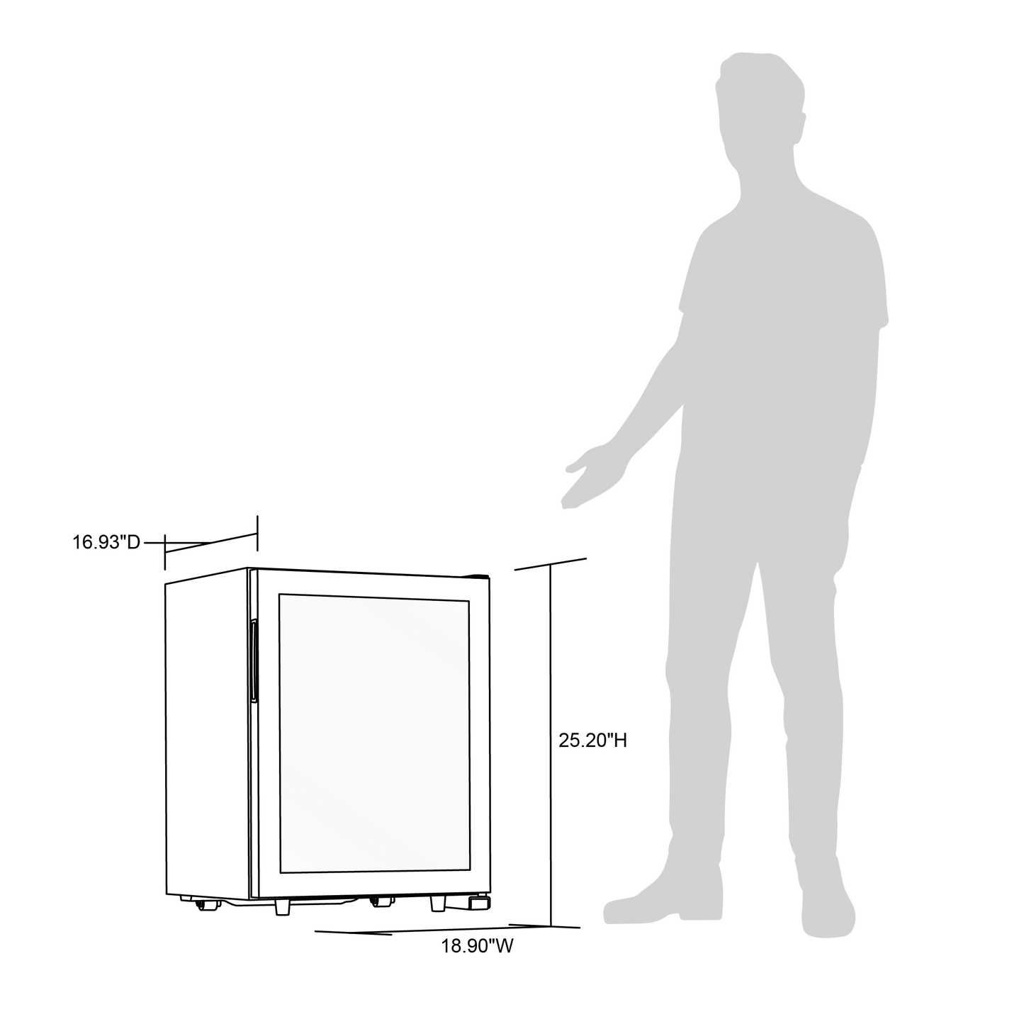 Newair® 23-Bottle 18.9" Stainless Steel Freestanding Wine Fridge