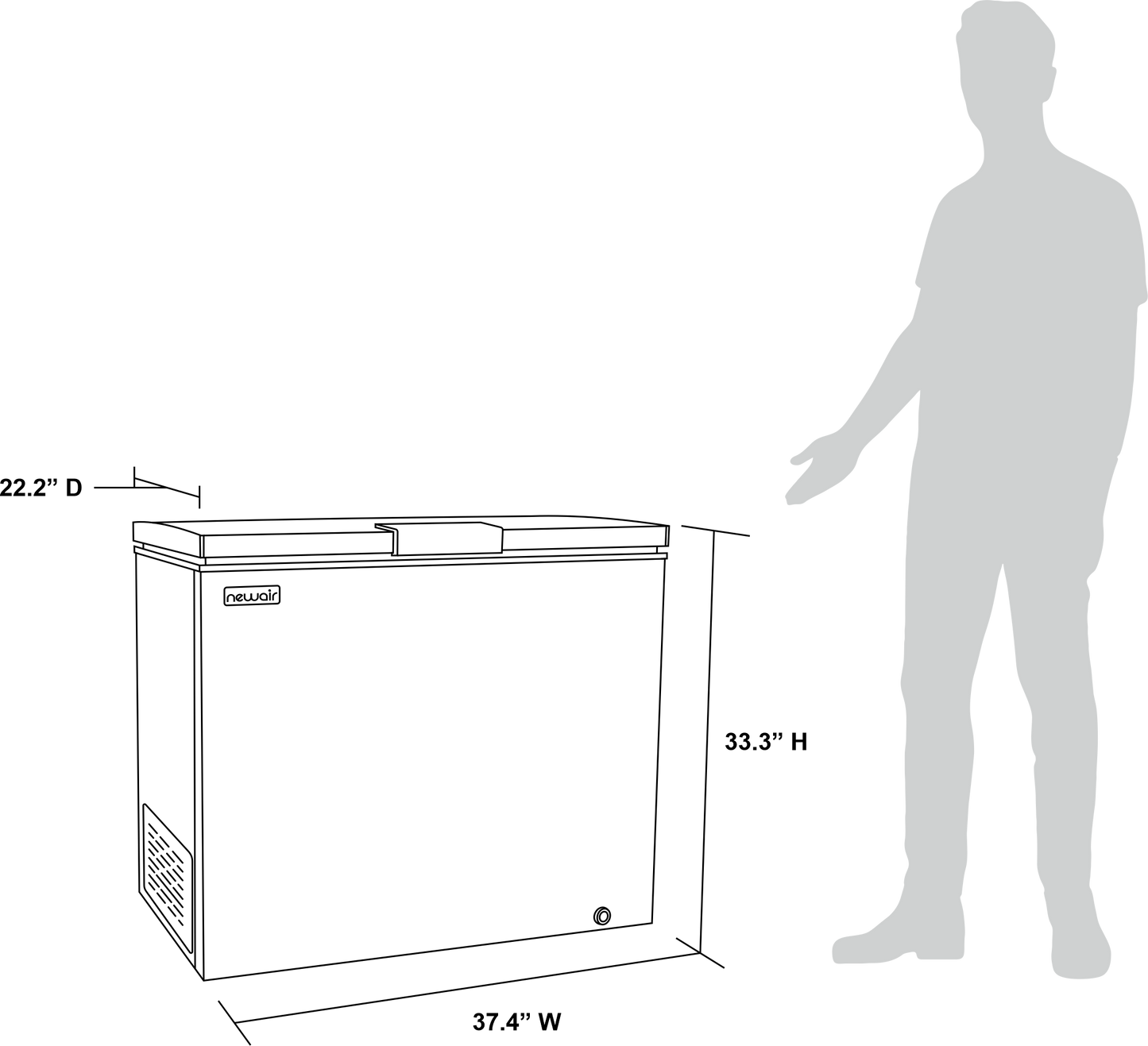 Newair® Compact Chest Freezer, 6.7 Cu. Ft. - Cool Gray
