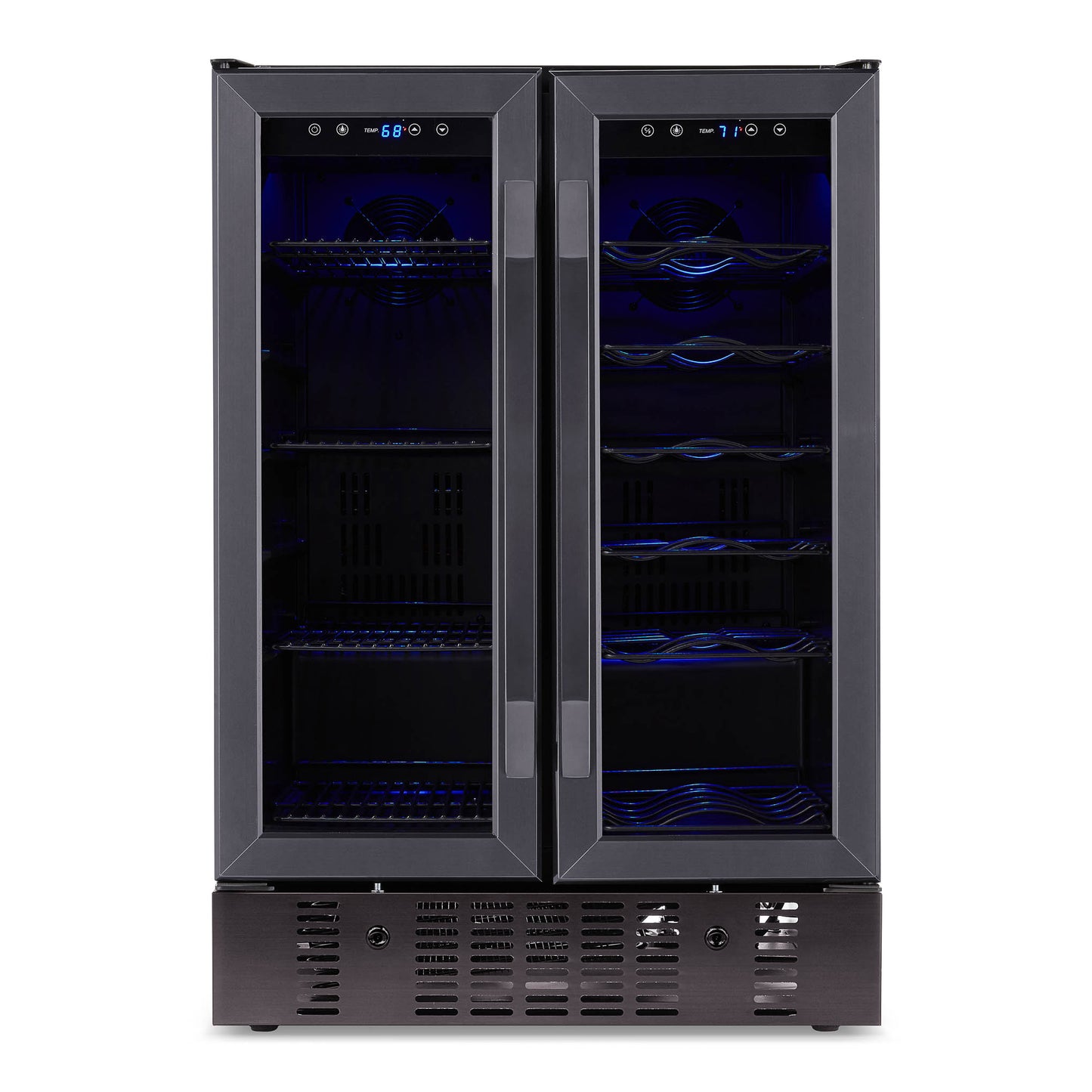 Newair® 24" Black Stainless Steel Dual Zone Wine and Beverage Fridge