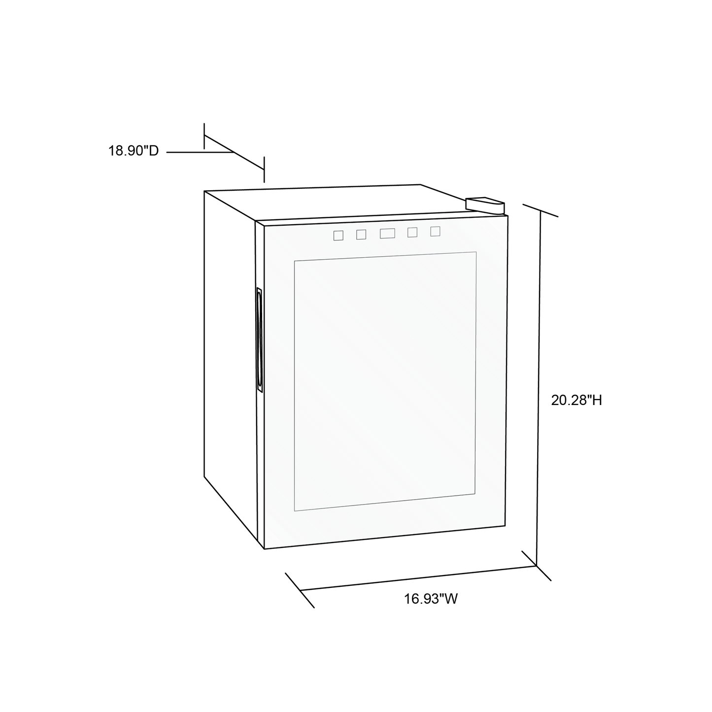 Newair® 16-Bottle 16.9" Shadowᵀᴹ Series Freestanding Wine Fridge