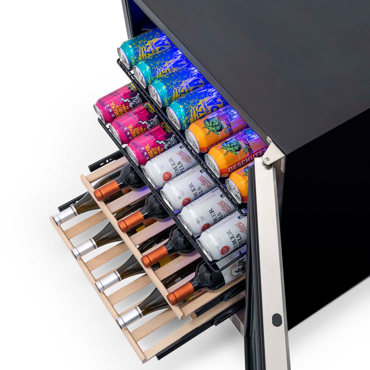 Newair® 70-Can, 20-Bottle Built-in Dual Zone Beverage Fridge - 24"