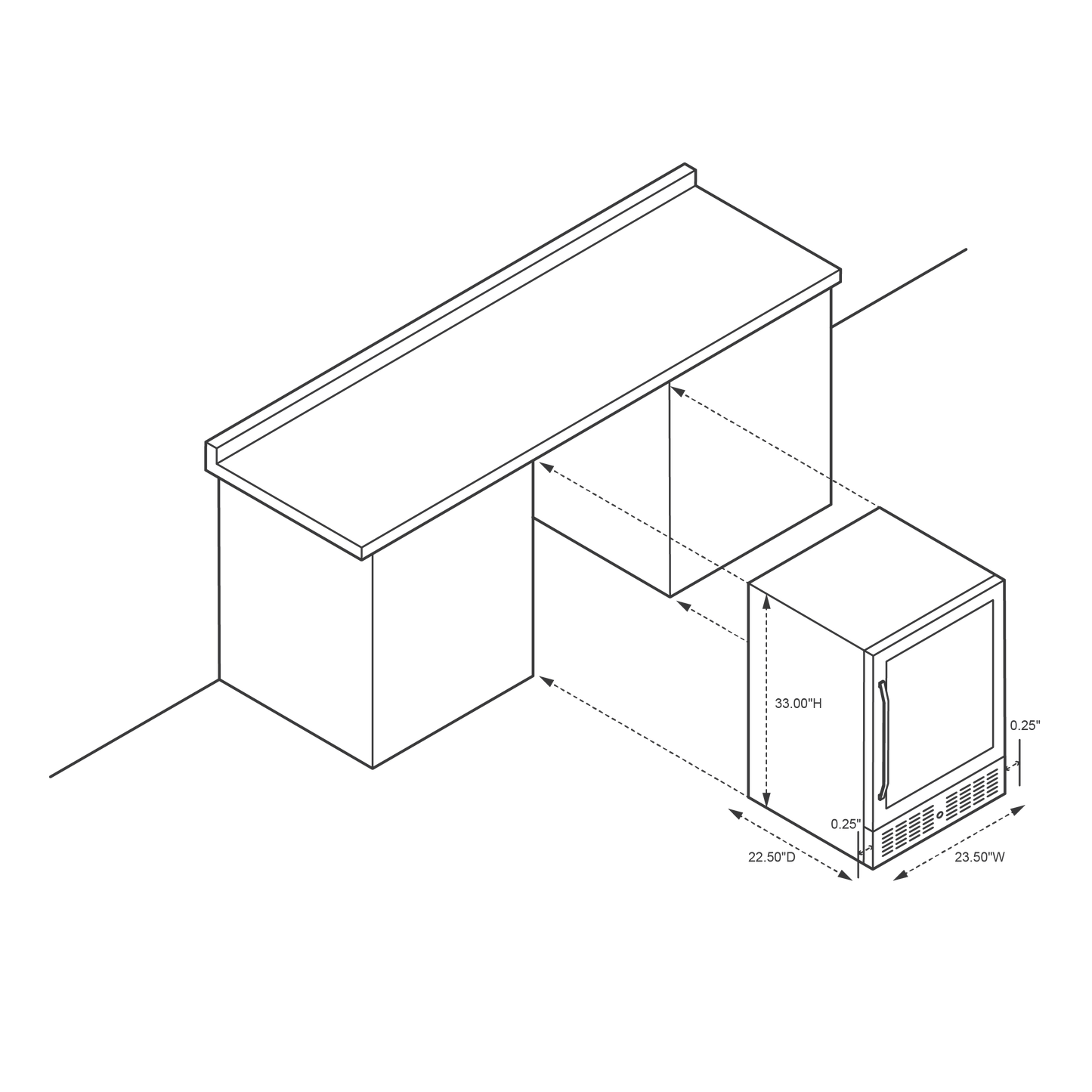 Newair® 46-Bottle 23.5" Black Stainless Steel Built-In Dual Zone Wine Cooler