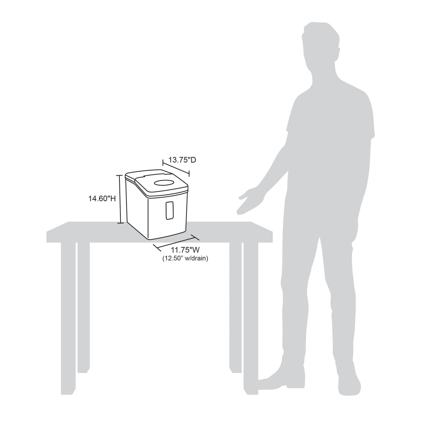 Newair® Countertop Ice Maker, Bullet Ice, 28 lbs/day