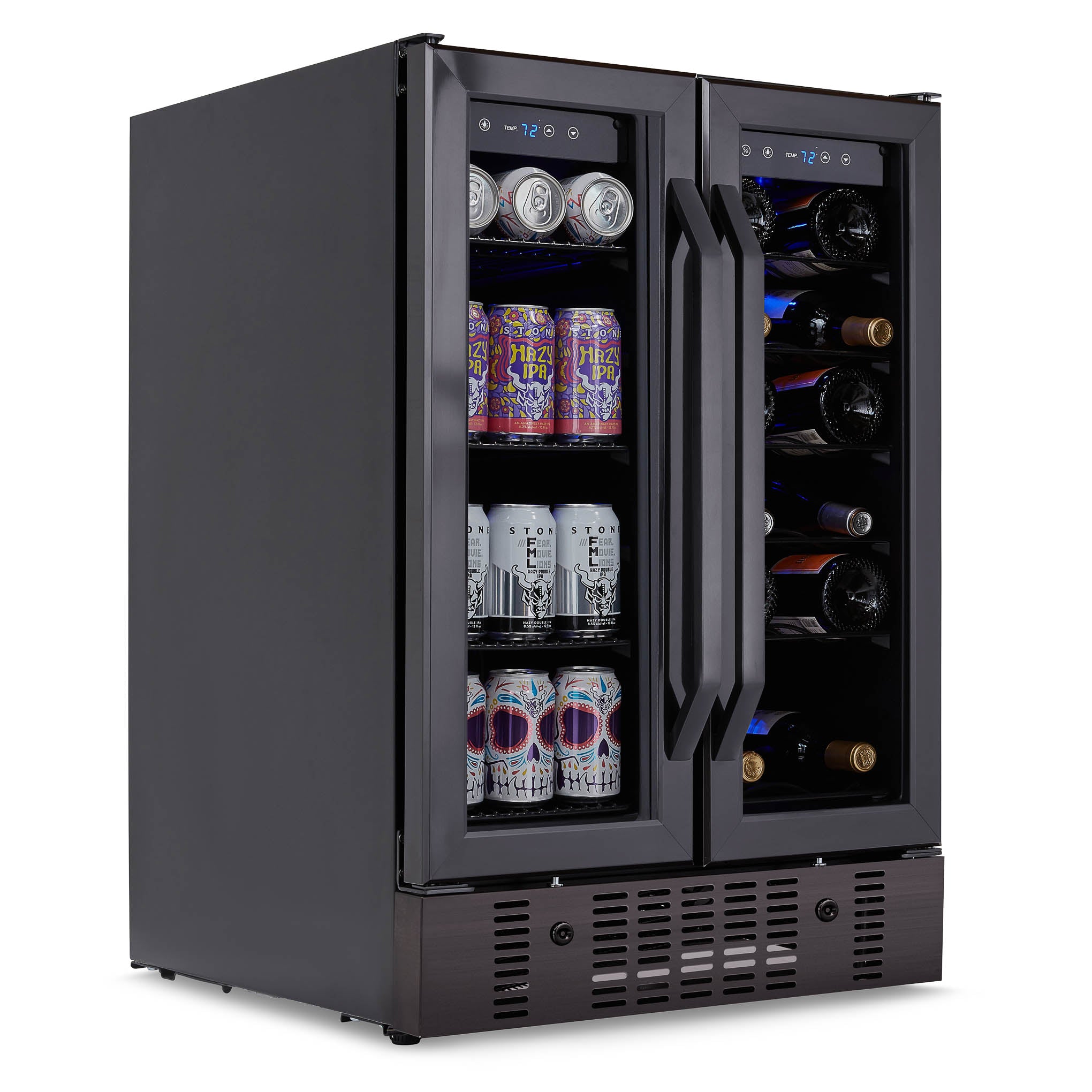 Newair 126 Can Freestanding Beverage Fridge in Stainless Steel with Ad