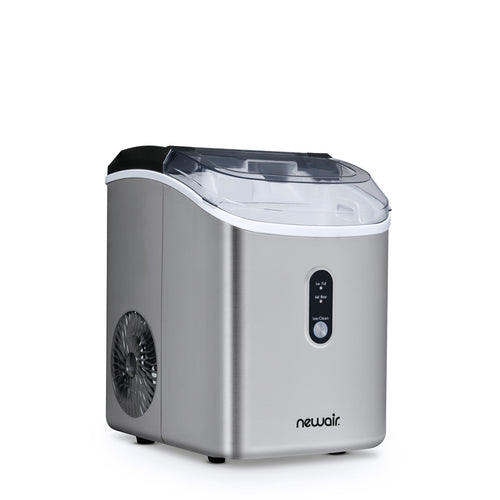 Ice Makers Countertop, Nugget Ice Maker Countertop, 30lbs per Day, Portable Pebble Ice Machine, Self-Cleaning, Stainless Steel Finish Ice Machine with