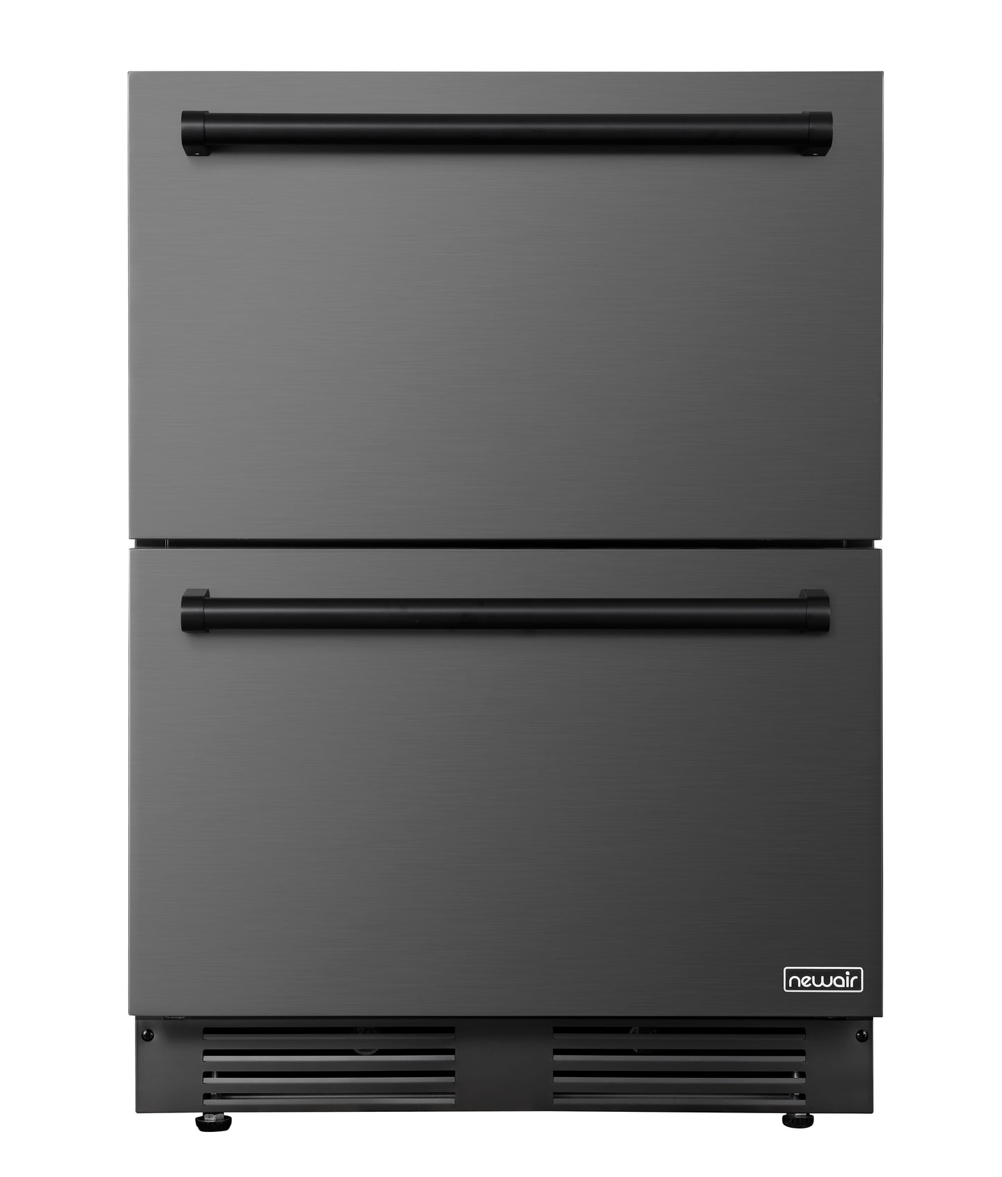 Newair 24 Inch Indoor Outdoor Dual Drawer Freezer Fridge Convertible Refrigerator Black Stainless Steel