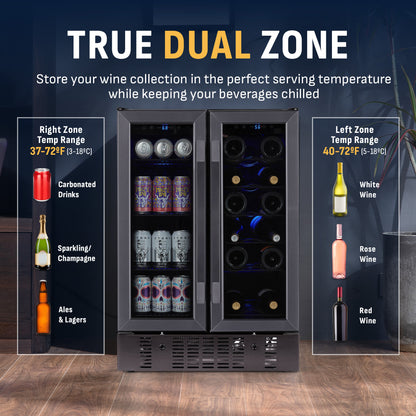 newair®-24-black-stainless-steel-dual-zone-wine-and-beverage-fridge
