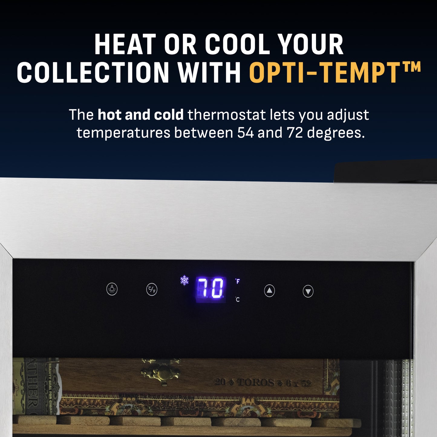 Newair® Electric Cigar Humidor with Opti-Temp™, 250-Count