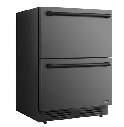 newair-24-inch-indoor-outdoor-dual-drawer-freezer-fridge-convertible-refrigerator-black-stainless-steel