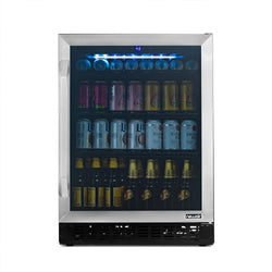 Newair FlipShelf™ 24" 162 Can or 54 Bottle, Built-in or Freestanding Wine and Beverage Fridge with Reversible Shelves Beverage Fridge    