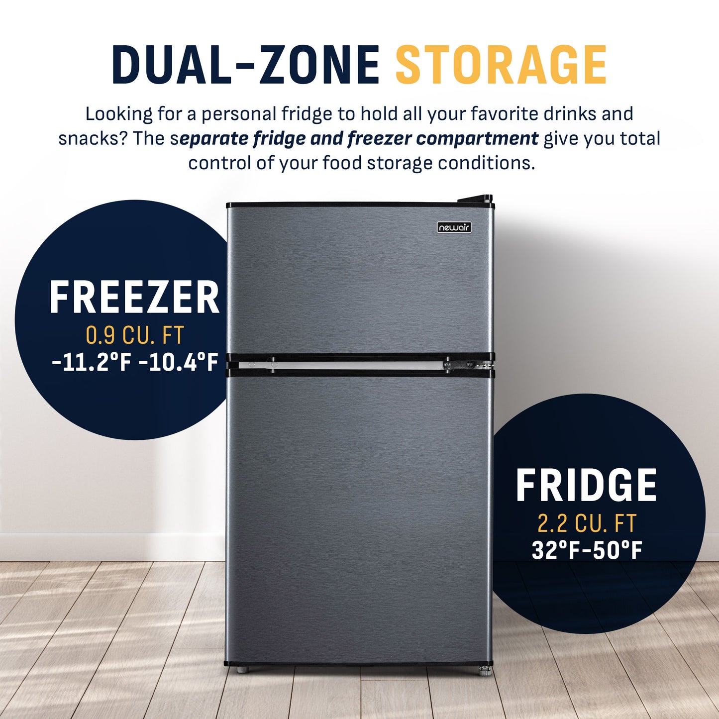 Newair® Compact Mini Fridge with Freezer, 3.1 Cu. Ft. - Black