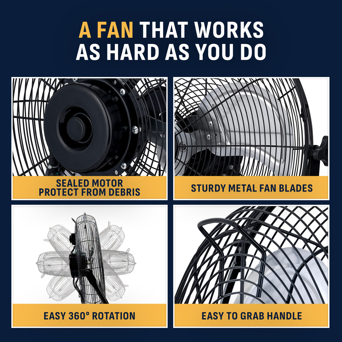 Newair® 18" - 20" Outdoor-Rated Fan - Floor or Wall Mounted