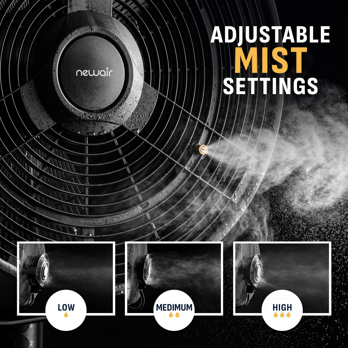 Newair® Outdoor Misting and Pedestal Fan - 1,600-CFM