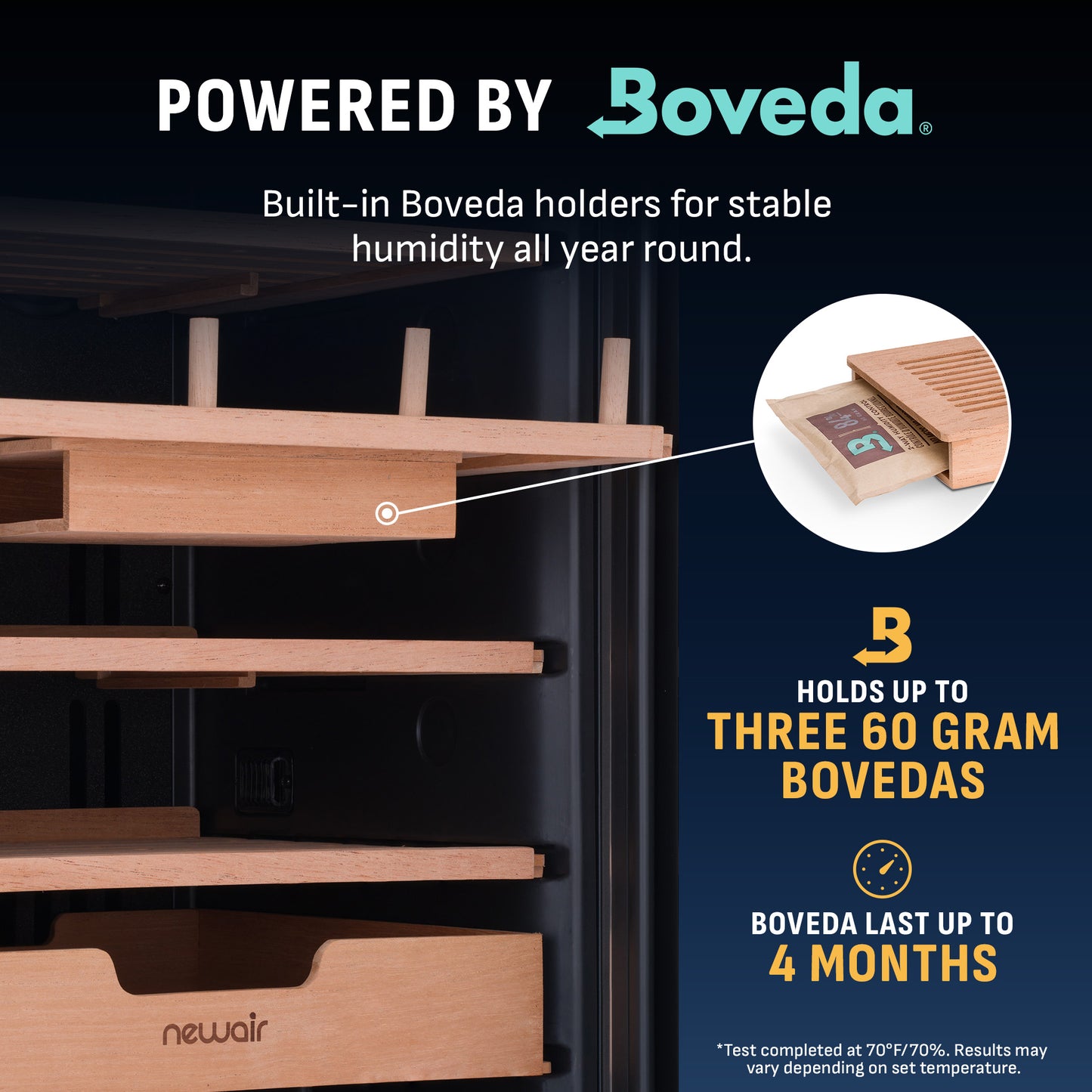 Newair® x Boveda Electric Cigar Humidor with Opti-Temp™ Technology, 500-Count