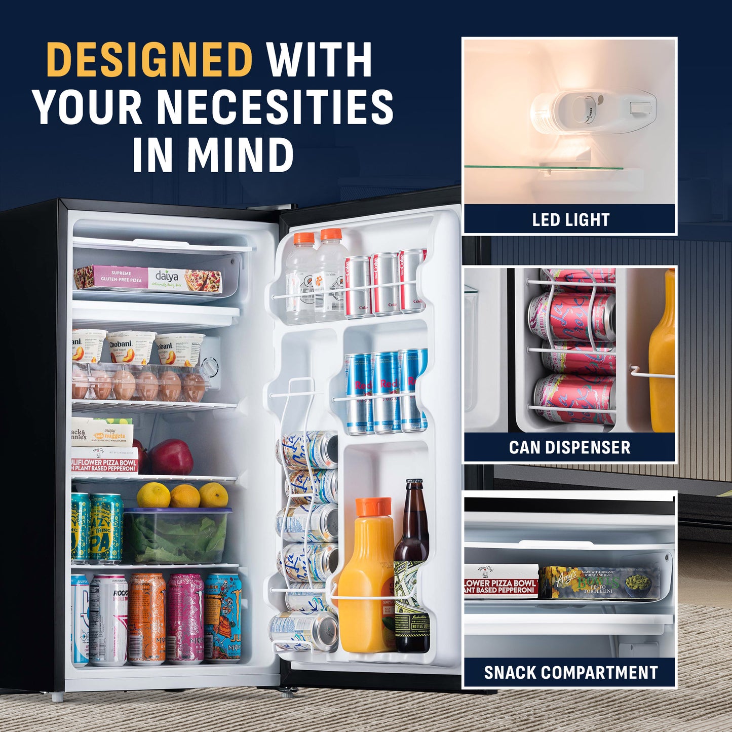 Newair® Compact Mini Fridge with Freezer, 3.3 Cu. Ft. - Black