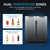 Freestanding Dual Zone Shadow Series Wine Fridge, with images of wine and drinks to fill the fridge.