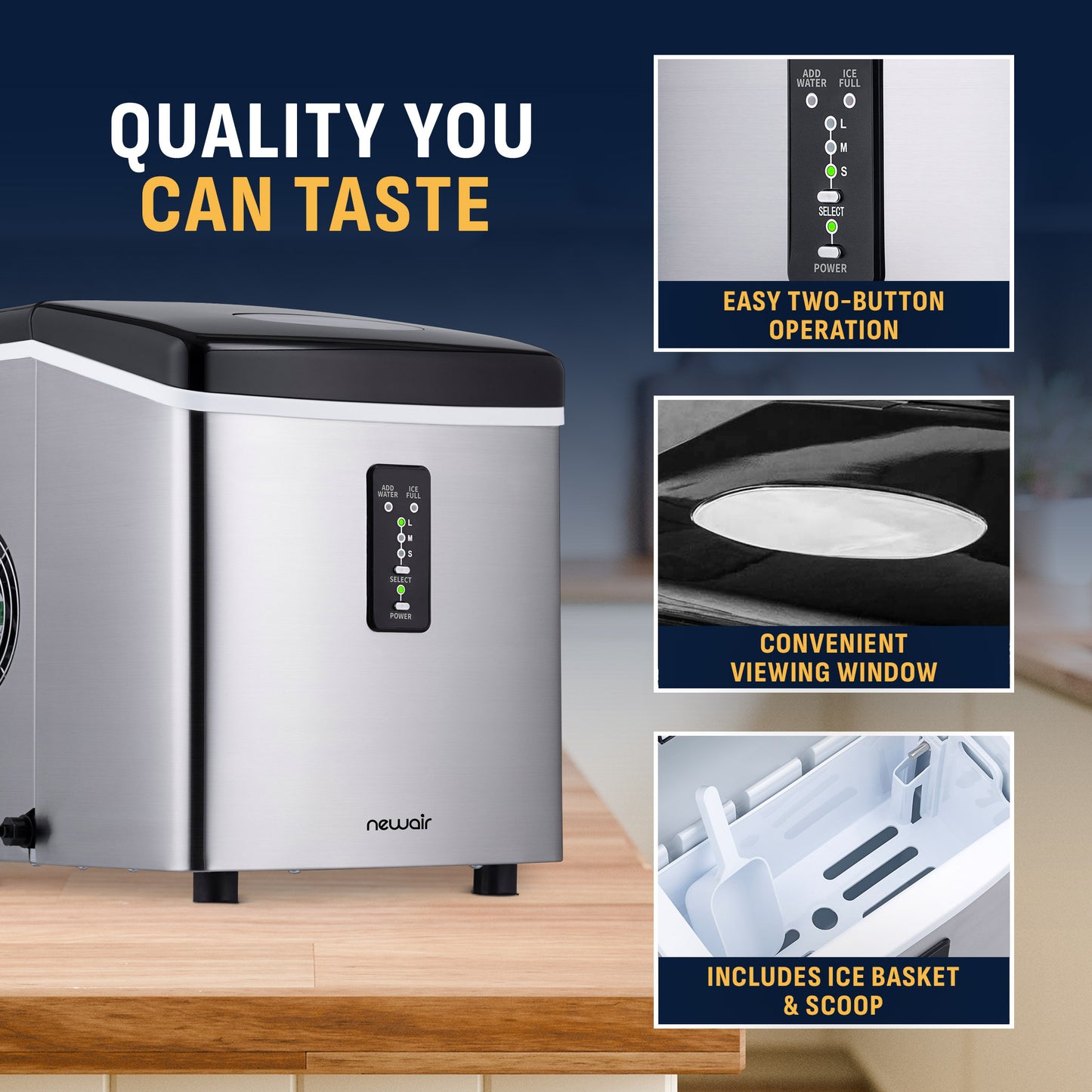 Newair® Countertop Ice Maker, Bullet Ice