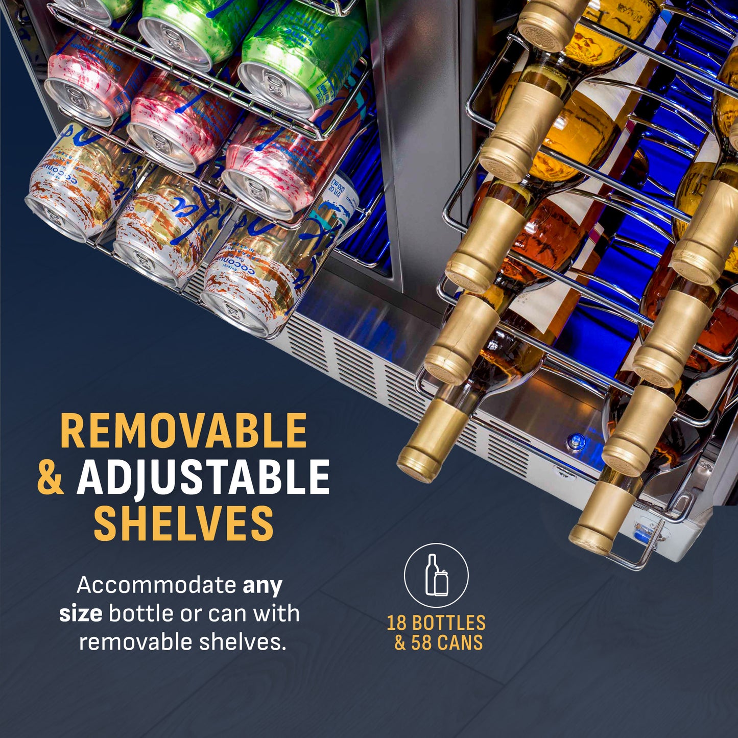 Newair® 24” Dual Zone Wine and Beverage Fridge in Stainless Steel