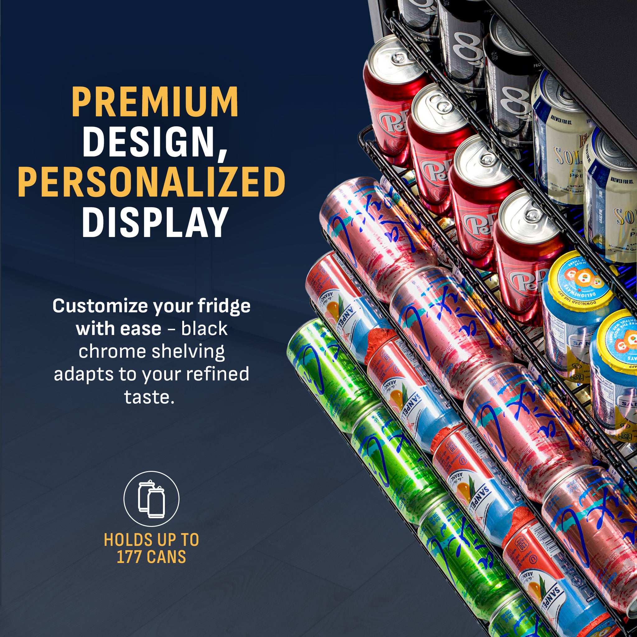 177-Can Built-In Black Beverage Fridge | Newair