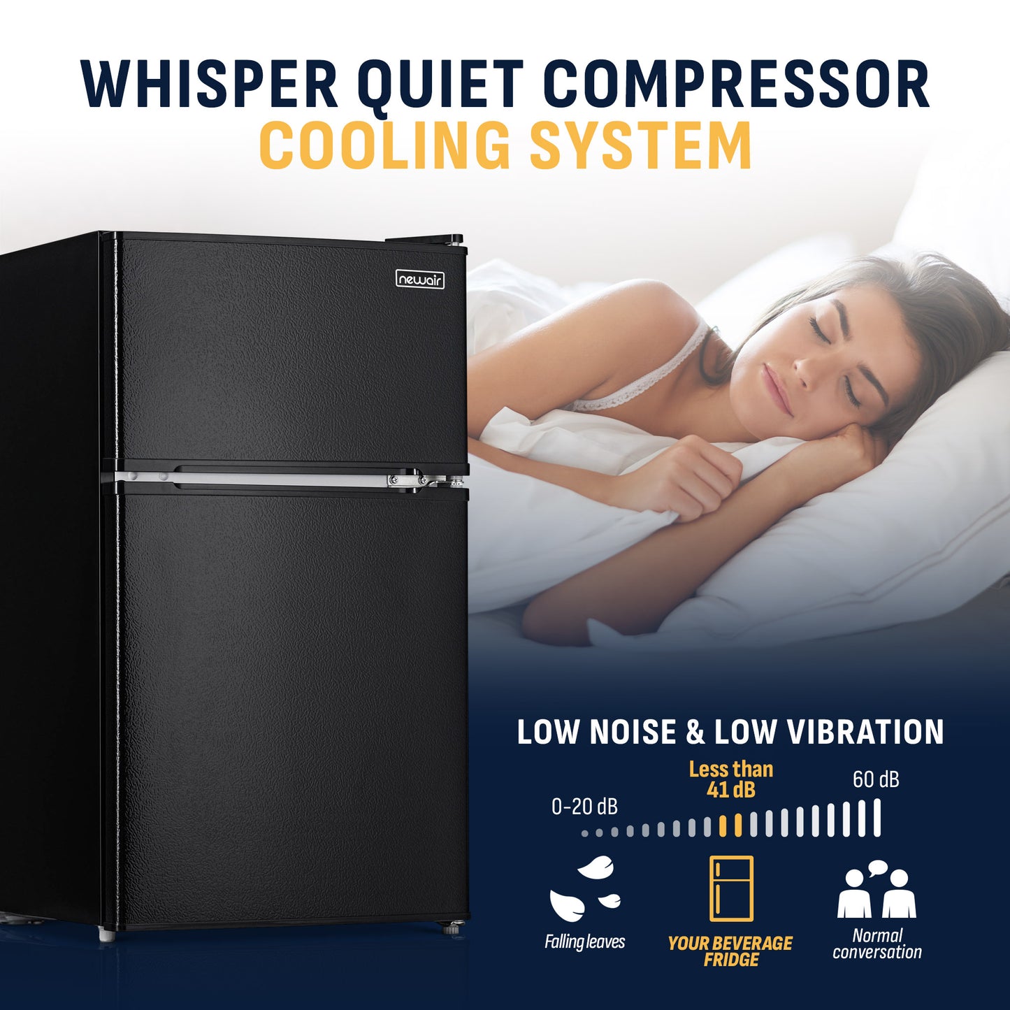 Newair® Compact Mini Fridge with Freezer, 3.1 Cu. Ft. - Black