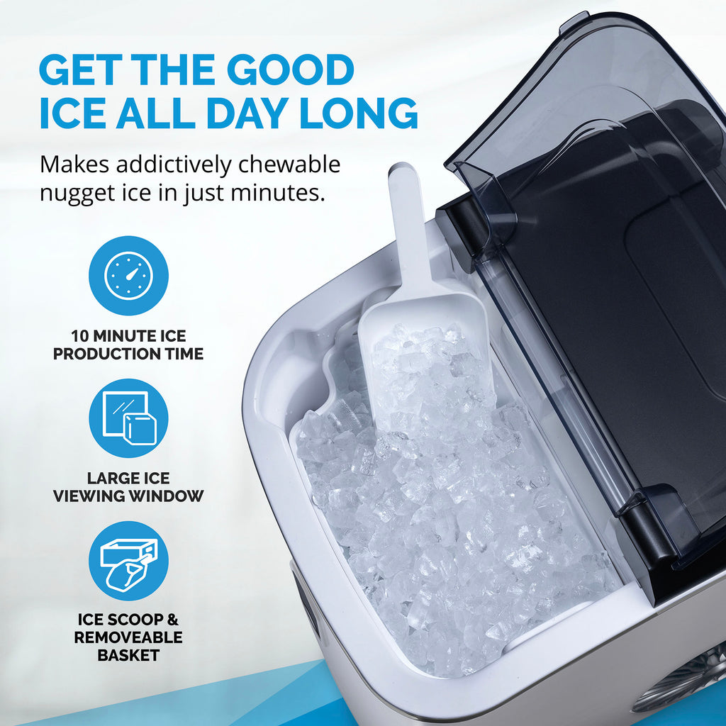 Newair Nugget Ice Maker 26 lbs, Countertop & Portable