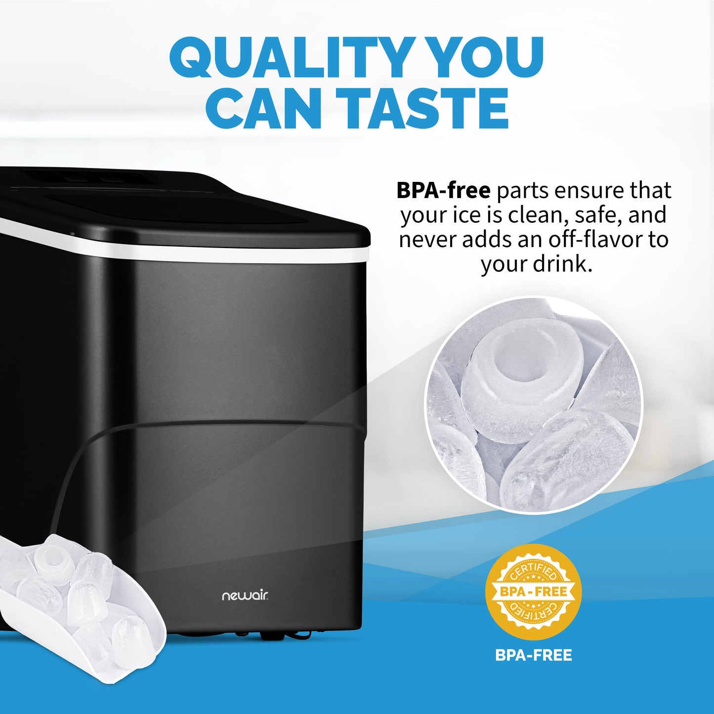Newair® Countertop Bullet Ice Maker in Matte Black or Metallic Silver, 26 lbs/Day