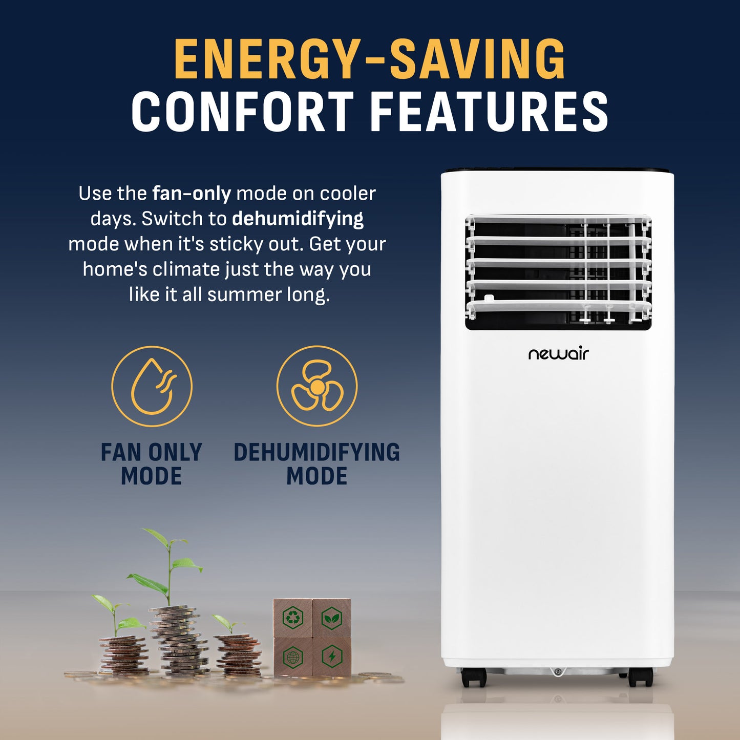 Newair® 10,000 BTU Portable Air Conditioner, Dehumidifier, and Fan