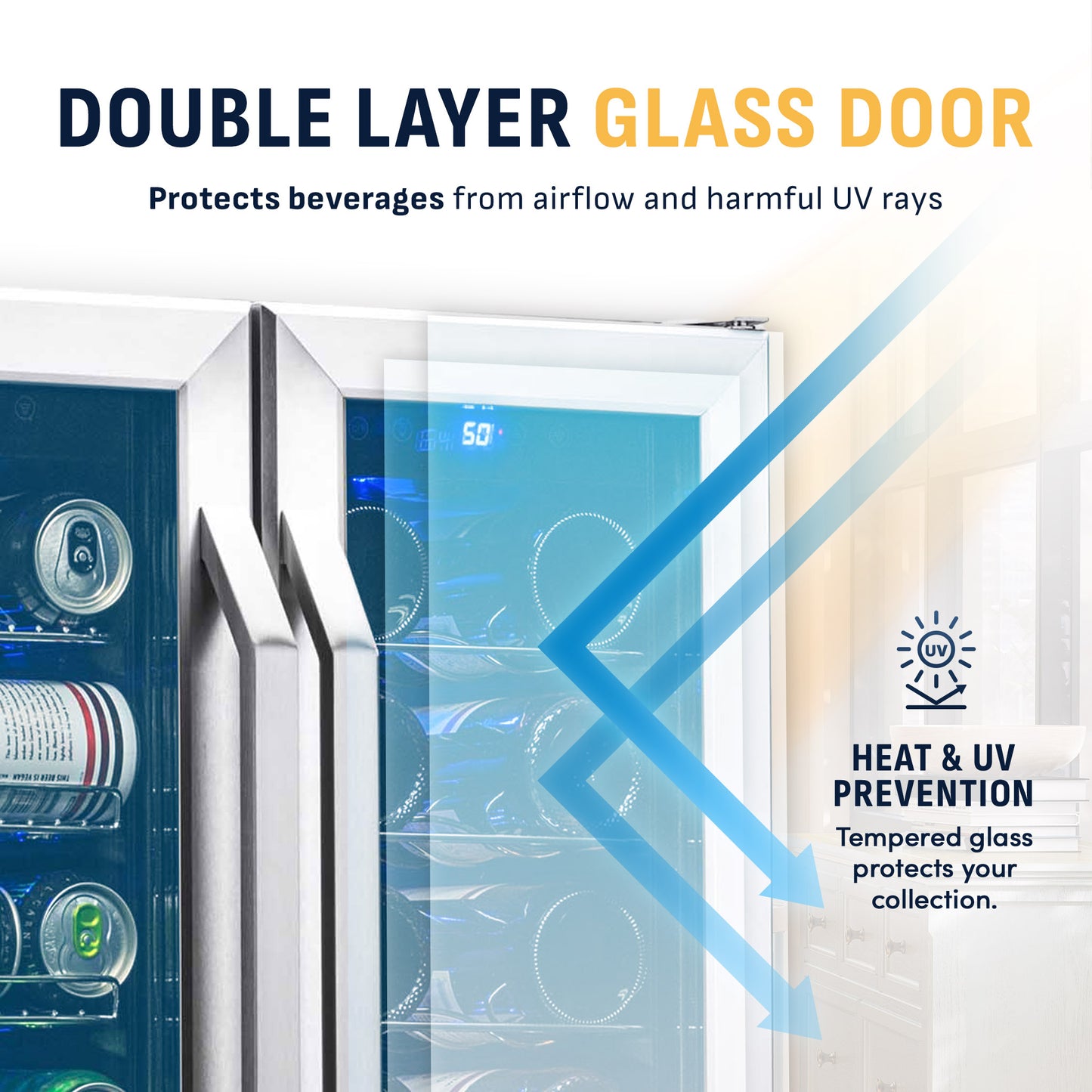 Newair® 24” Dual Zone Wine and Beverage Fridge in Stainless Steel