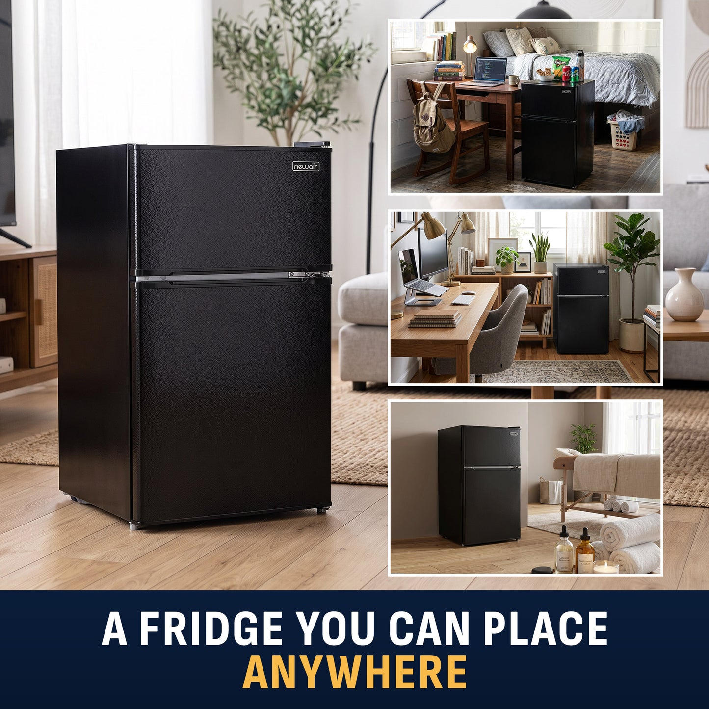 Newair® Compact Mini Fridge with Freezer, 3.1 Cu. Ft. - Black