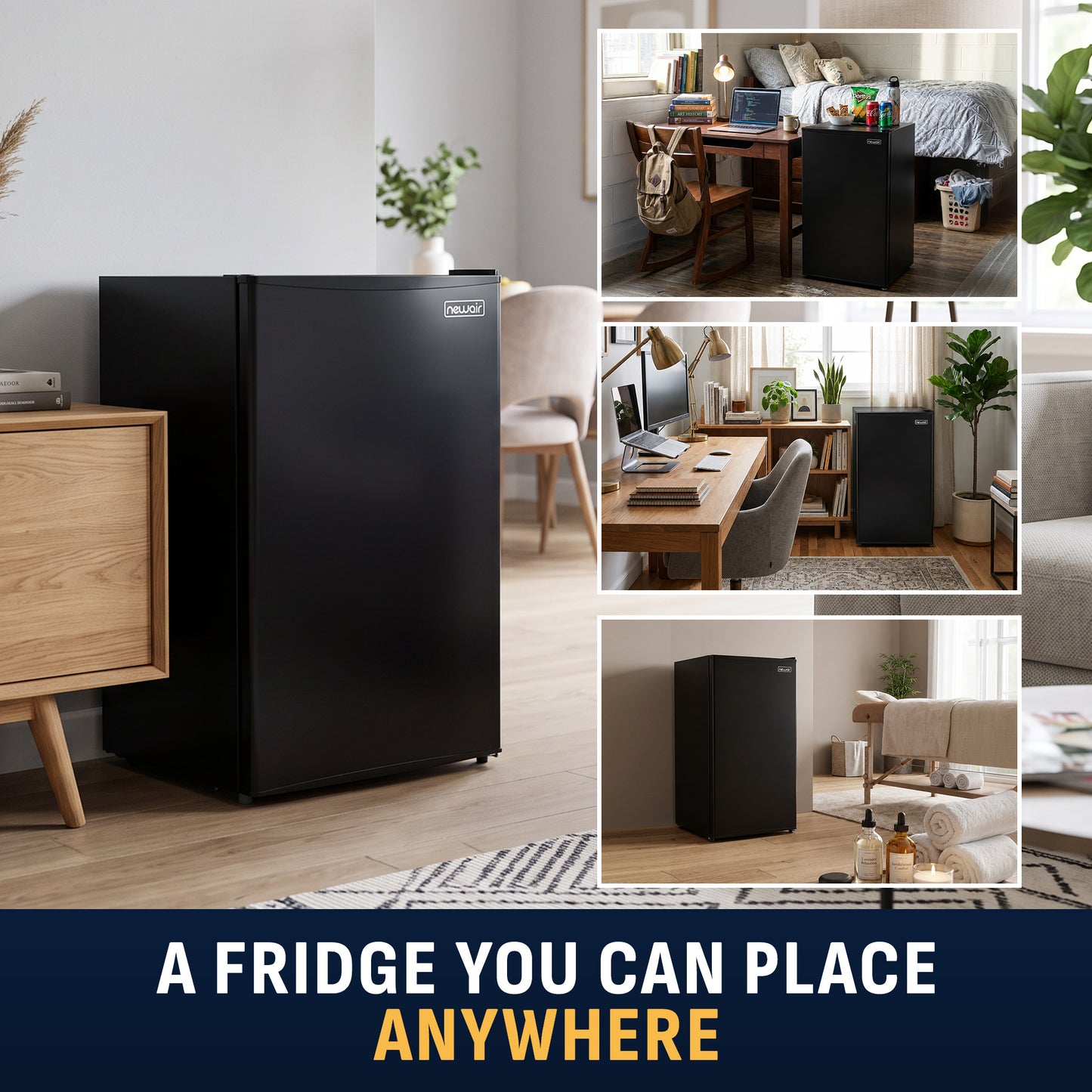 Newair® Compact Mini Fridge with Freezer, 3.3 Cu. Ft. - Black