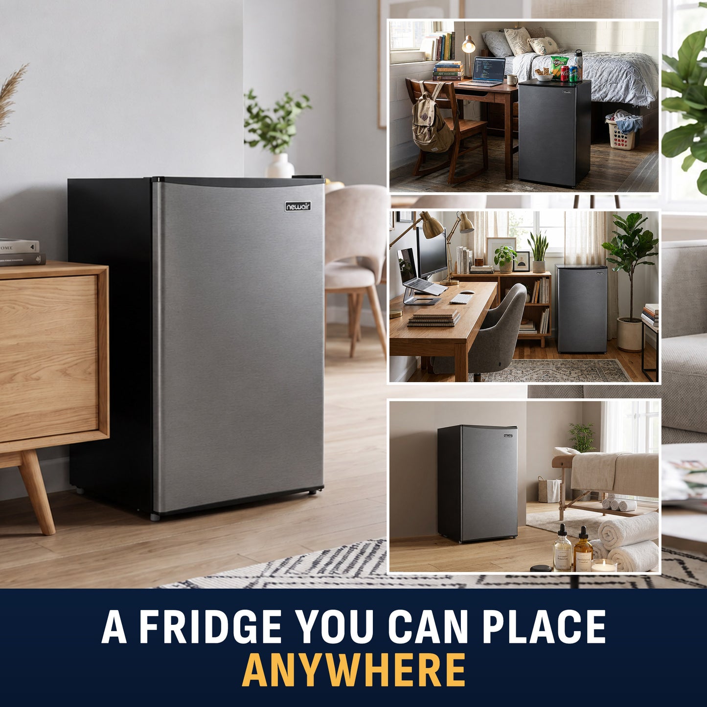 Newair® Compact Mini Fridge with Freezer, 3.3 Cu. Ft. - Black