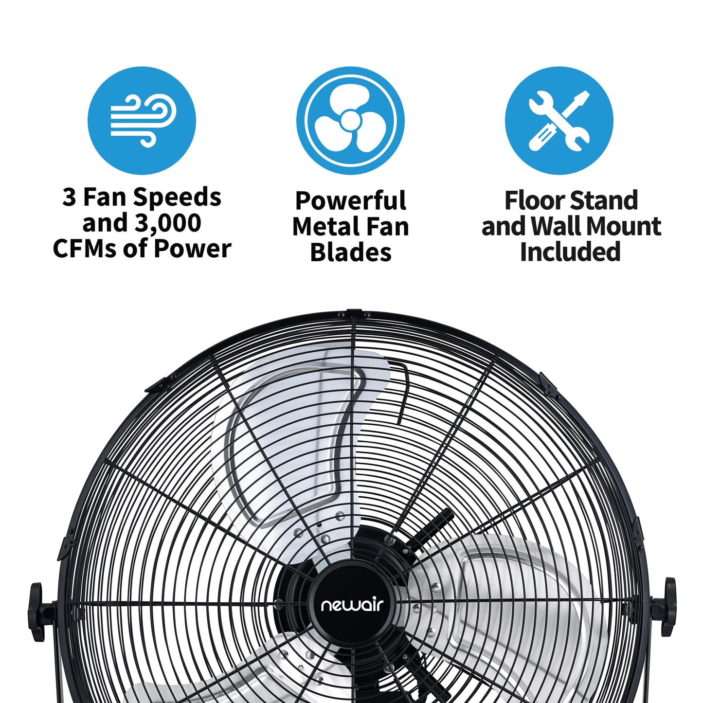 Newair® 18" - 20" Outdoor-Rated Fan - Floor or Wall Mounted