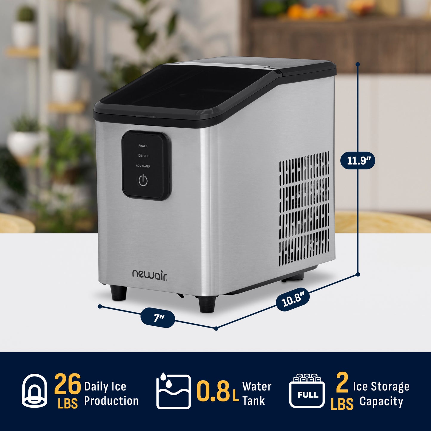 Newair® Countertop Ice Maker, Bullet Ice