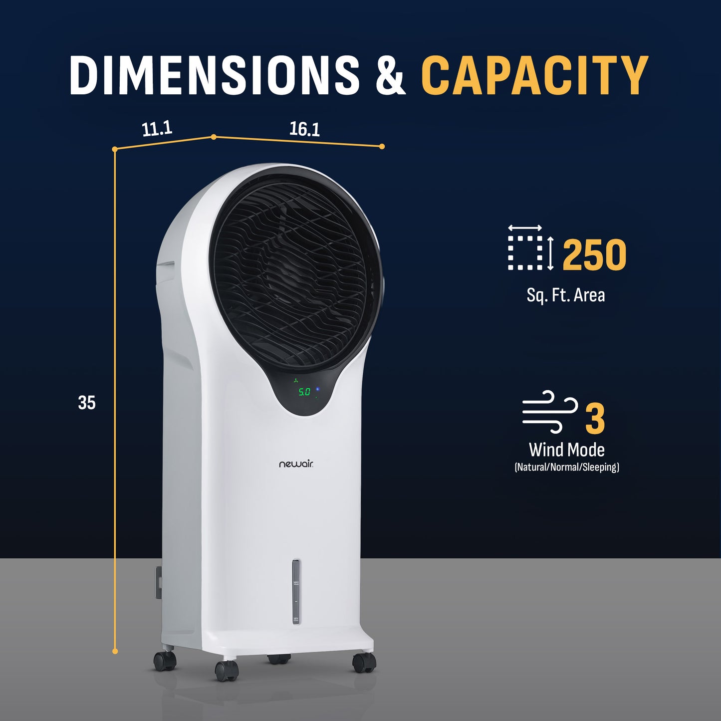 Newair® Evaporative Air Cooler and Portable Cooling Fan 470 CFM - White