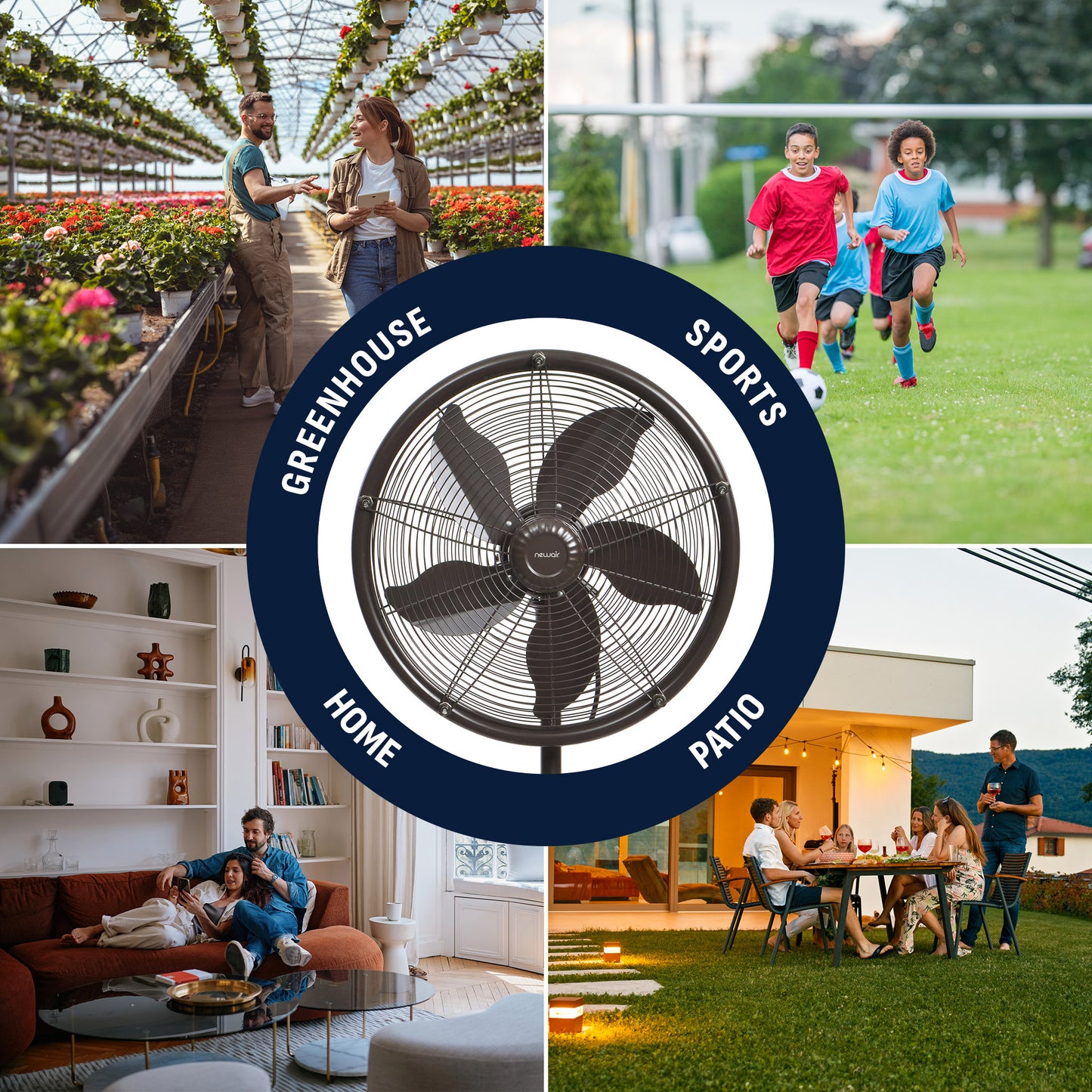 Newair® Outdoor Misting and Pedestal Fan Combination - 2,800 CFM