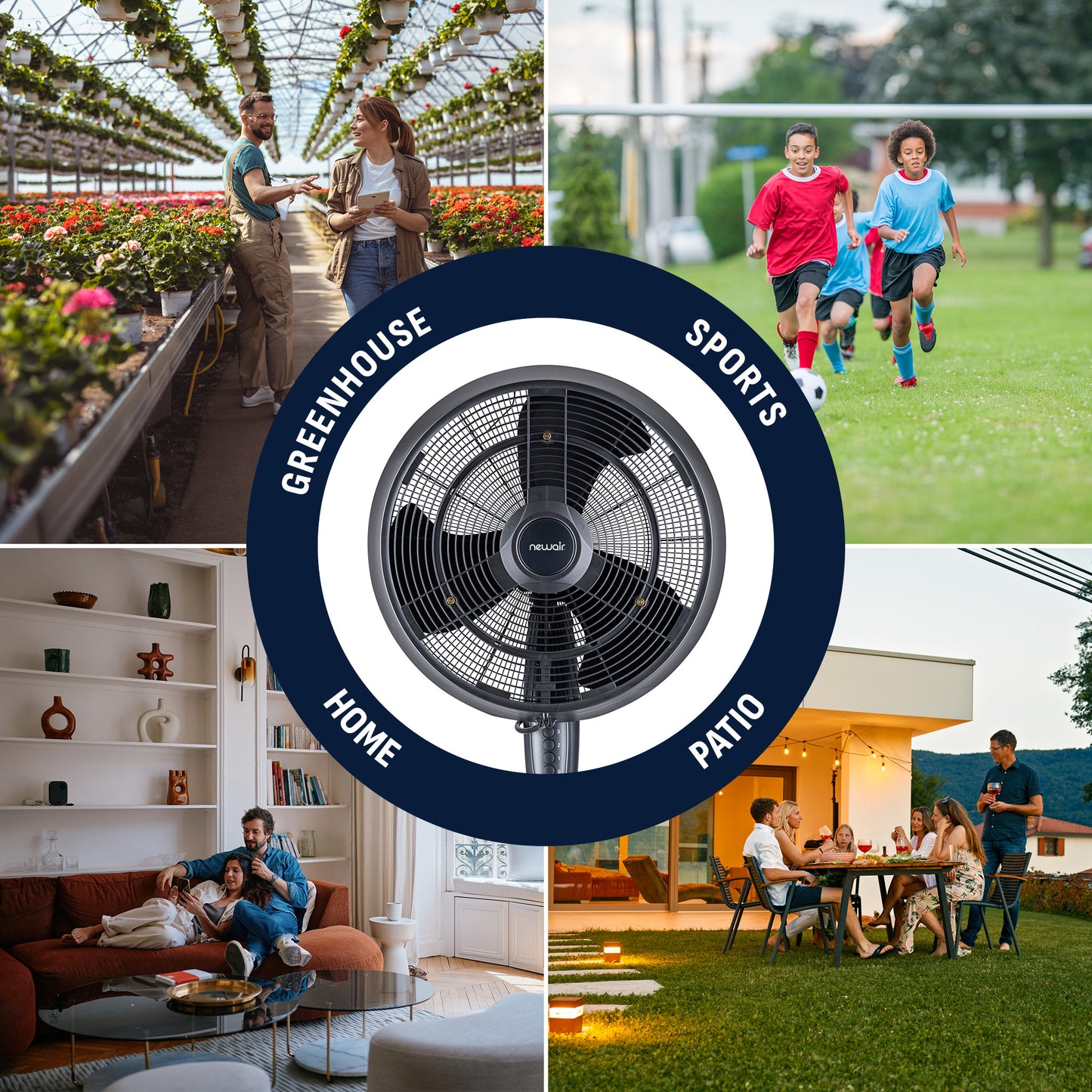 Newair® Outdoor Misting and Pedestal Fan - 1,600-CFM