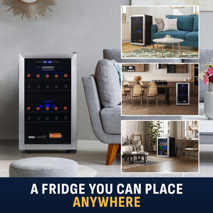 newair®-28-bottle-18-9-stainless-steel-freestanding-dual-zone-wine-fridge