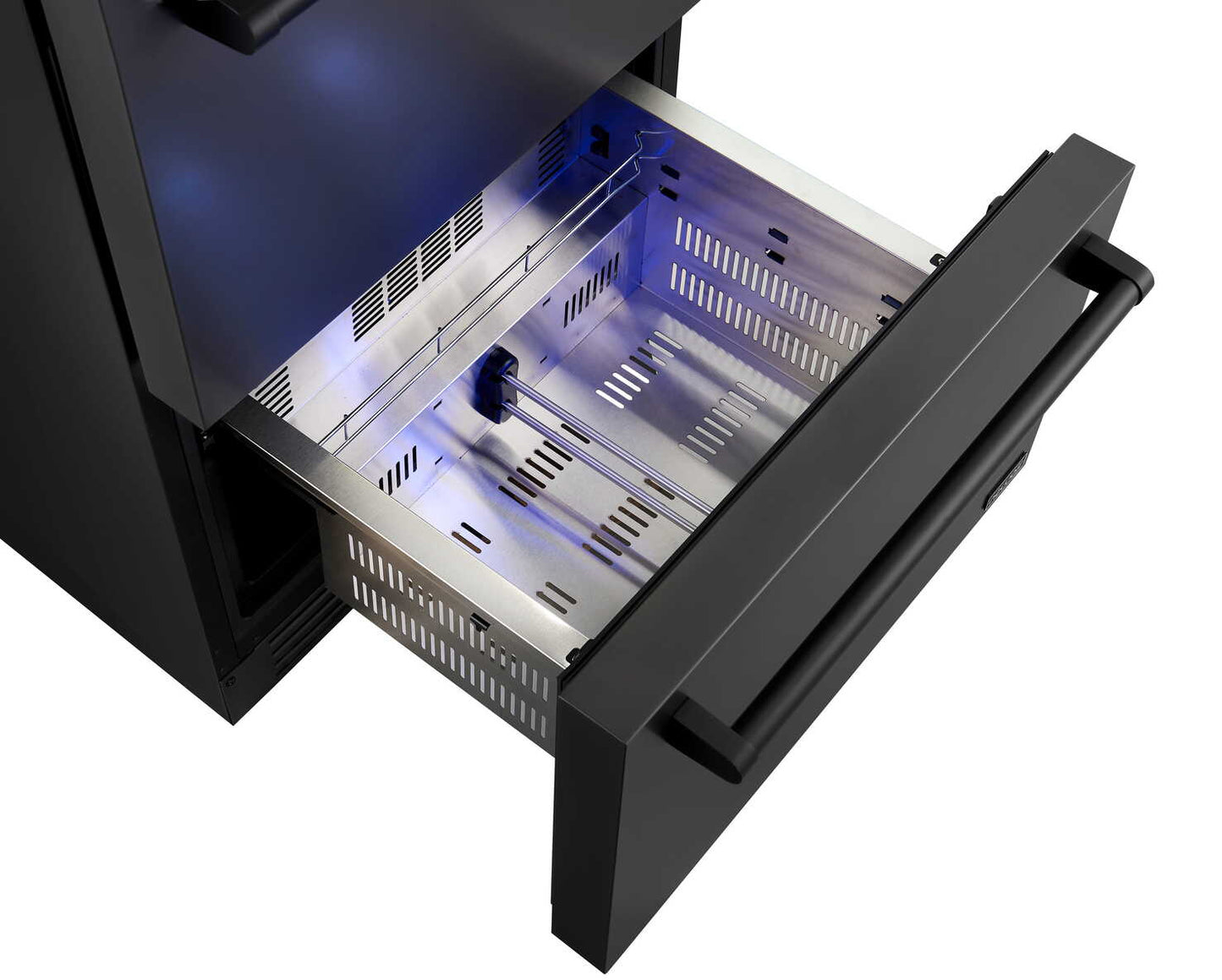 Newair 24 Inch Indoor Outdoor Dual Drawer Freezer Fridge Convertible Refrigerator Black Stainless Steel