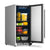 Newair 15” 3.2 Cu. Ft. Commercial Stainless Steel Built-in Beverage Refrigerator, Weatherproof and Outdoor Rated, ENERGY STAR, Fingerprint Resistant and Self-Closing Door, Adjustable Shelves, Recessed Kickplate, for Home Kitchen, Outdoor Patio and more Beverage Fridge    