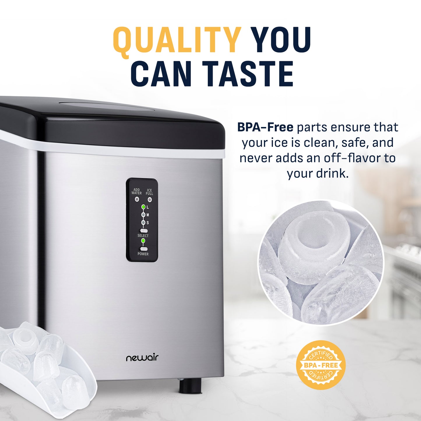 Newair® Countertop Ice Maker, Bullet Ice