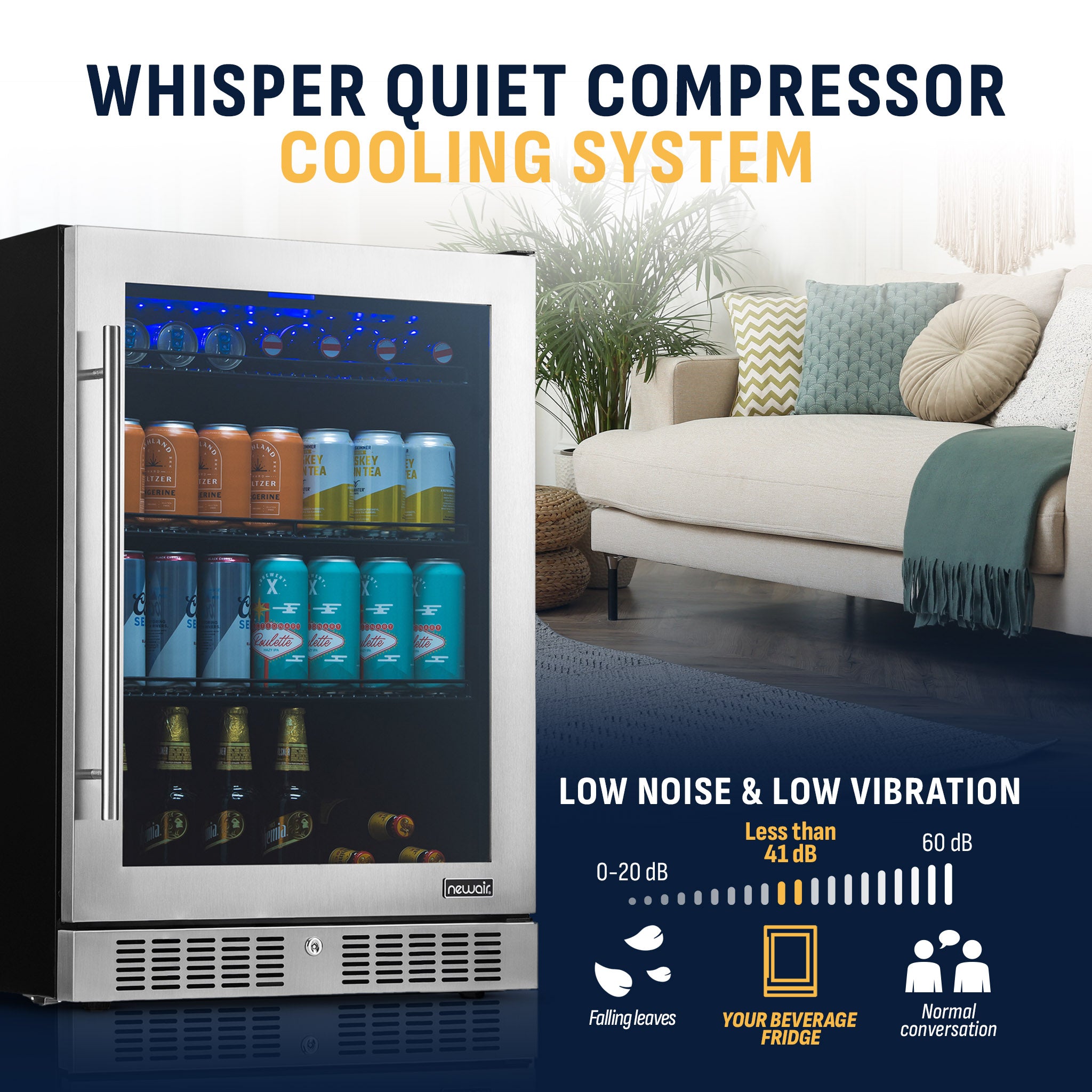 244-Can Beverage Fridge | Built-In or Freestanding Flexibility