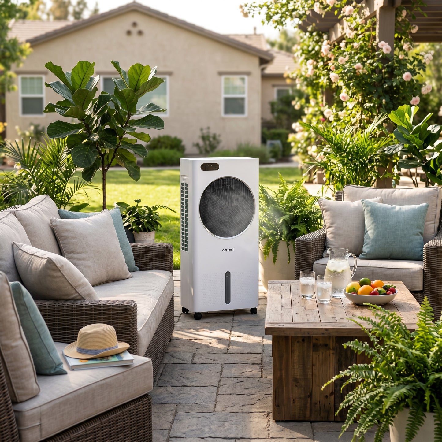 Newair® Evaporative Air Cooler and Portable Cooling Fan 1,600 CFM with Honeycomb Pad Cooling - White