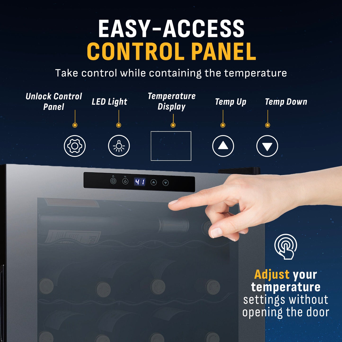 Newair® 51-Bottle 19.5" Black Freestanding Wine Fridge