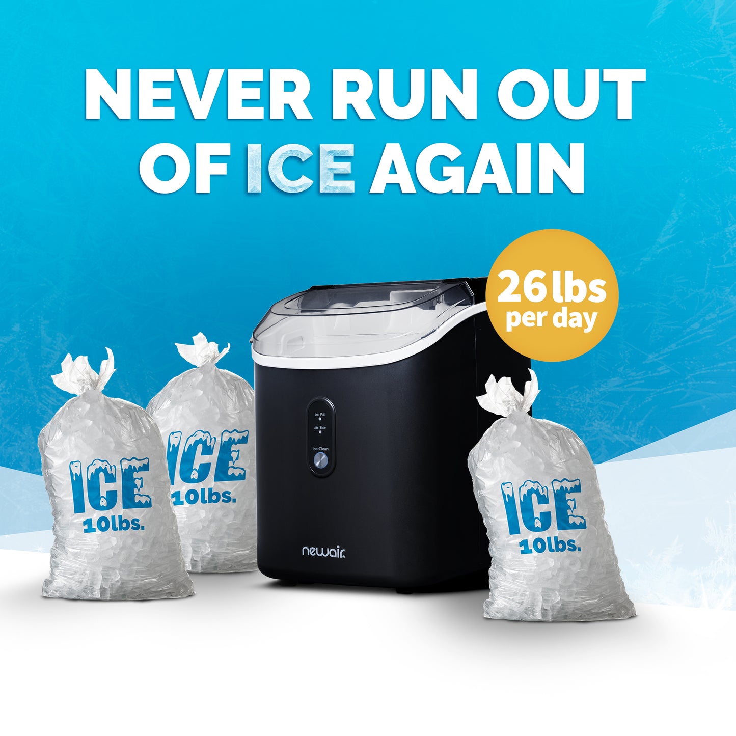 Newair® Countertop Nugget Ice Maker in Matte Black or Stainless Steel, 26 lbs/Day
