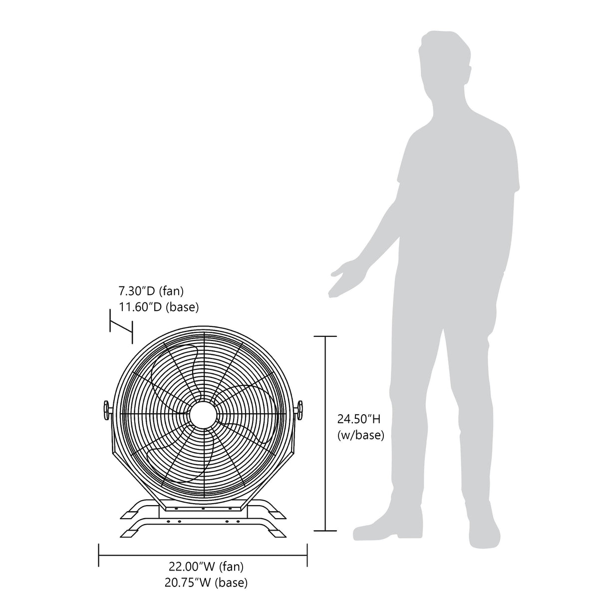 Newair® 18" - 20" Outdoor-Rated Fan - Floor or Wall Mounted