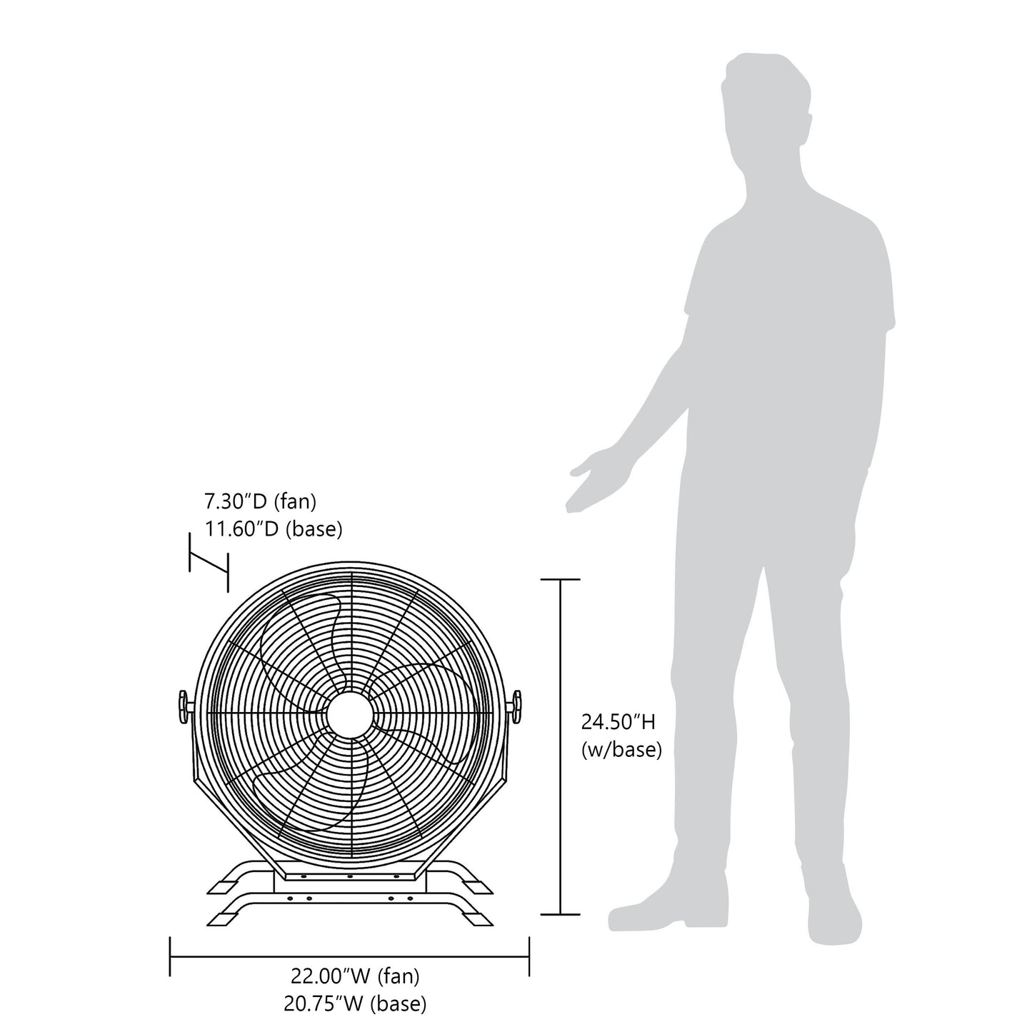 Newair® 18" - 20" Outdoor-Rated Fan - Floor or Wall Mounted